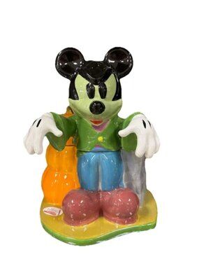 Disney Mickey Mouse Halloween Cookie Jar Canister Frankenstein  12x9x9 New